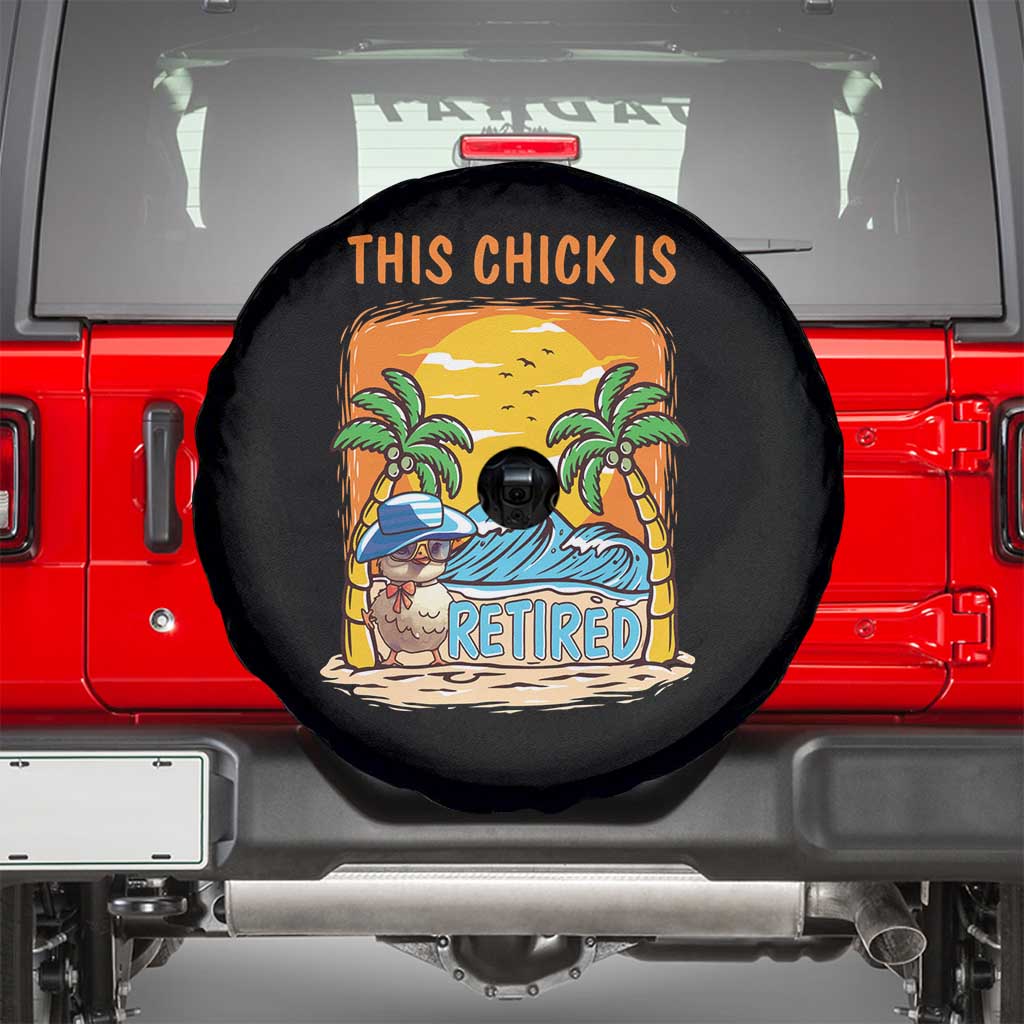 Funny Retirement Spare Tire Cover This Chick Is Retired Women Relax At The Beach