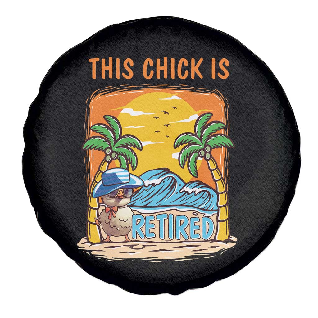 Funny Retirement Spare Tire Cover This Chick Is Retired Women Relax At The Beach