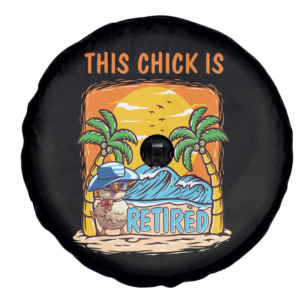 Funny Retirement Spare Tire Cover This Chick Is Retired Women Relax At The Beach