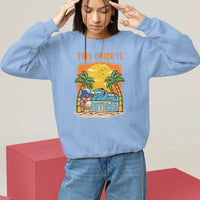 Retirement Sweatshirt This Chick Is Retired Women Relax At The Beach - Wonder Print Shop