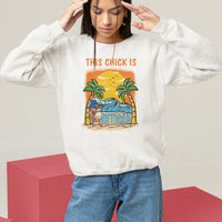 Retirement Sweatshirt This Chick Is Retired Women Relax At The Beach - Wonder Print Shop