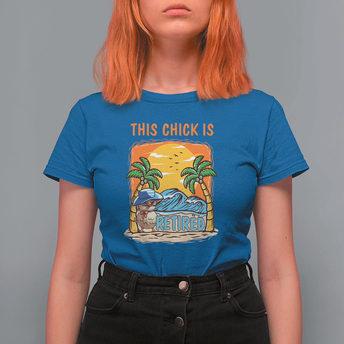 Retirement T Shirt For Women This Chick Is Retired Women Relax At The Beach - Wonder Print Shop