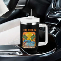 Funny Retirement Tumbler With Handle This Chick Is Retired Women Relax At The Beach