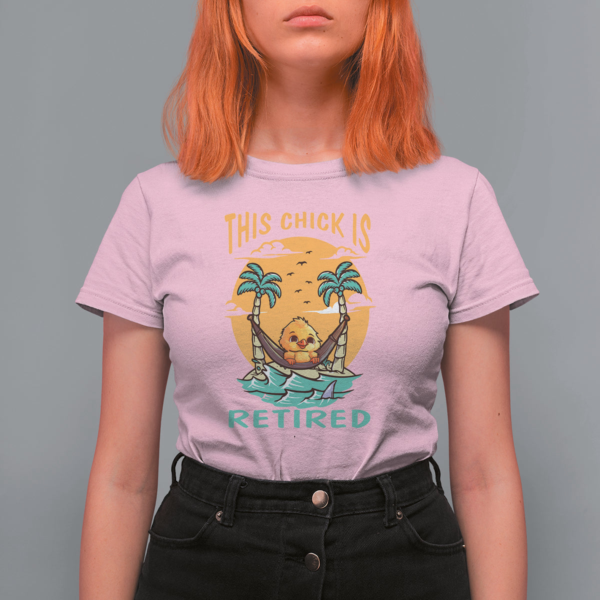 Retirement T Shirt For Women This Chick Is Retired Women Relax At The Beach - Wonder Print Shop