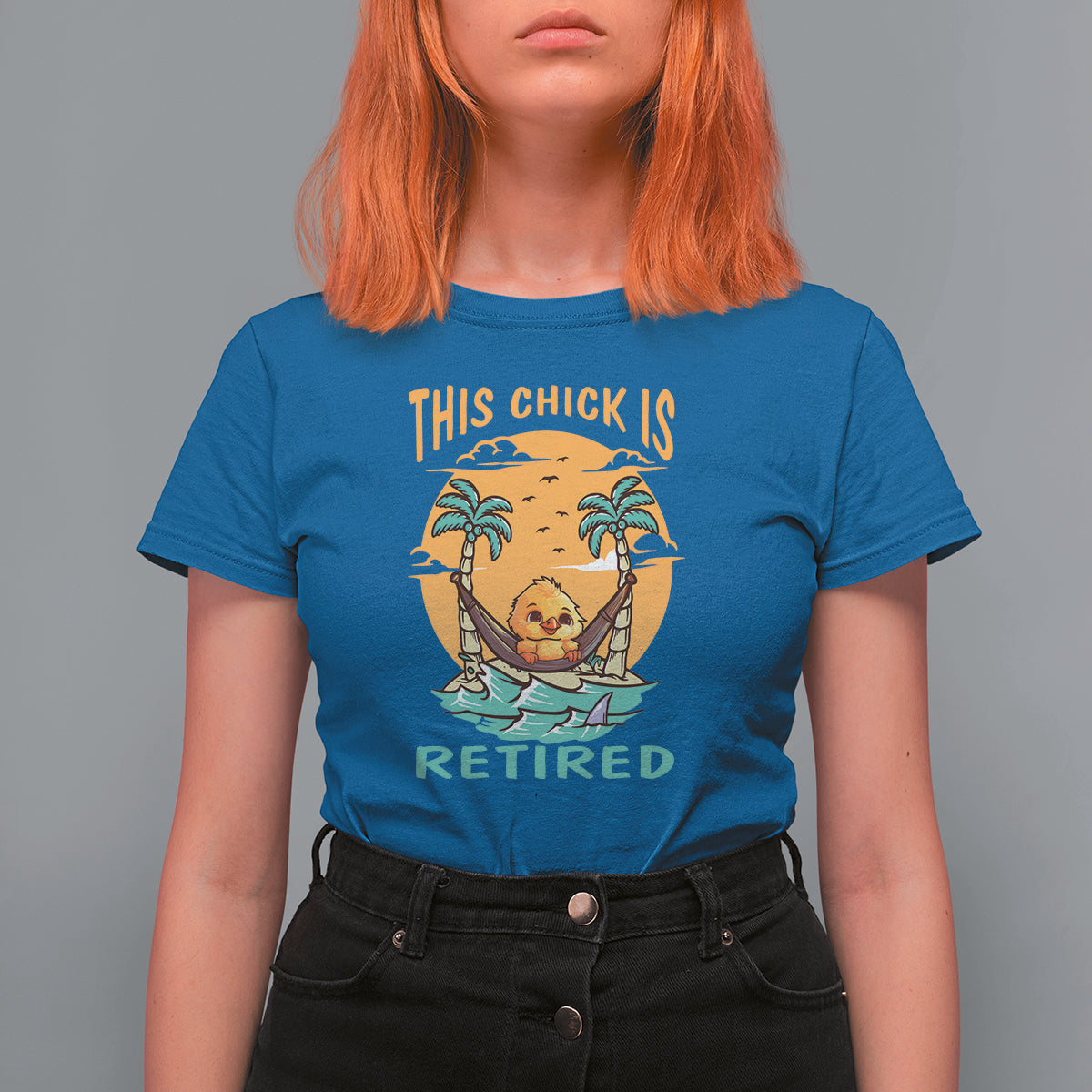Retirement T Shirt For Women This Chick Is Retired Women Relax At The Beach - Wonder Print Shop