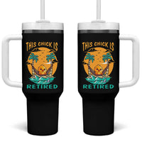 Retirement Tumbler With Handle This Chick Is Retired Women Relax At The Beach