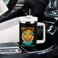 Retirement Tumbler With Handle This Chick Is Retired Women Relax At The Beach