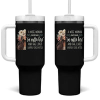 Retirement Tumbler With Handle A Wise Woman Once Said I'm Outta Here Funny Retired