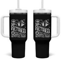 Retirement Tumbler With Handle I'm Retired Every Hour Is A Happy Hour