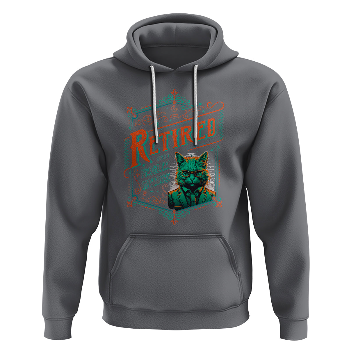 Retirement Hoodie Cool Cat Retired Not My Problem Anymore - Wonder Print Shop