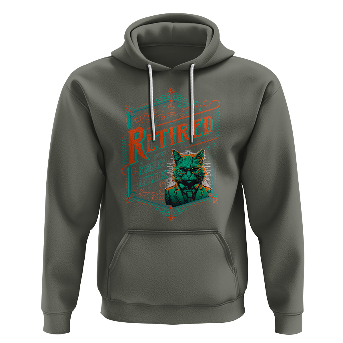 Retirement Hoodie Cool Cat Retired Not My Problem Anymore - Wonder Print Shop