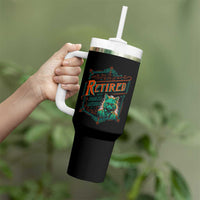 Retirement Tumbler With Handle Cool Cat Retired Not My Problem Anymore