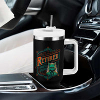 Retirement Tumbler With Handle Cool Cat Retired Not My Problem Anymore