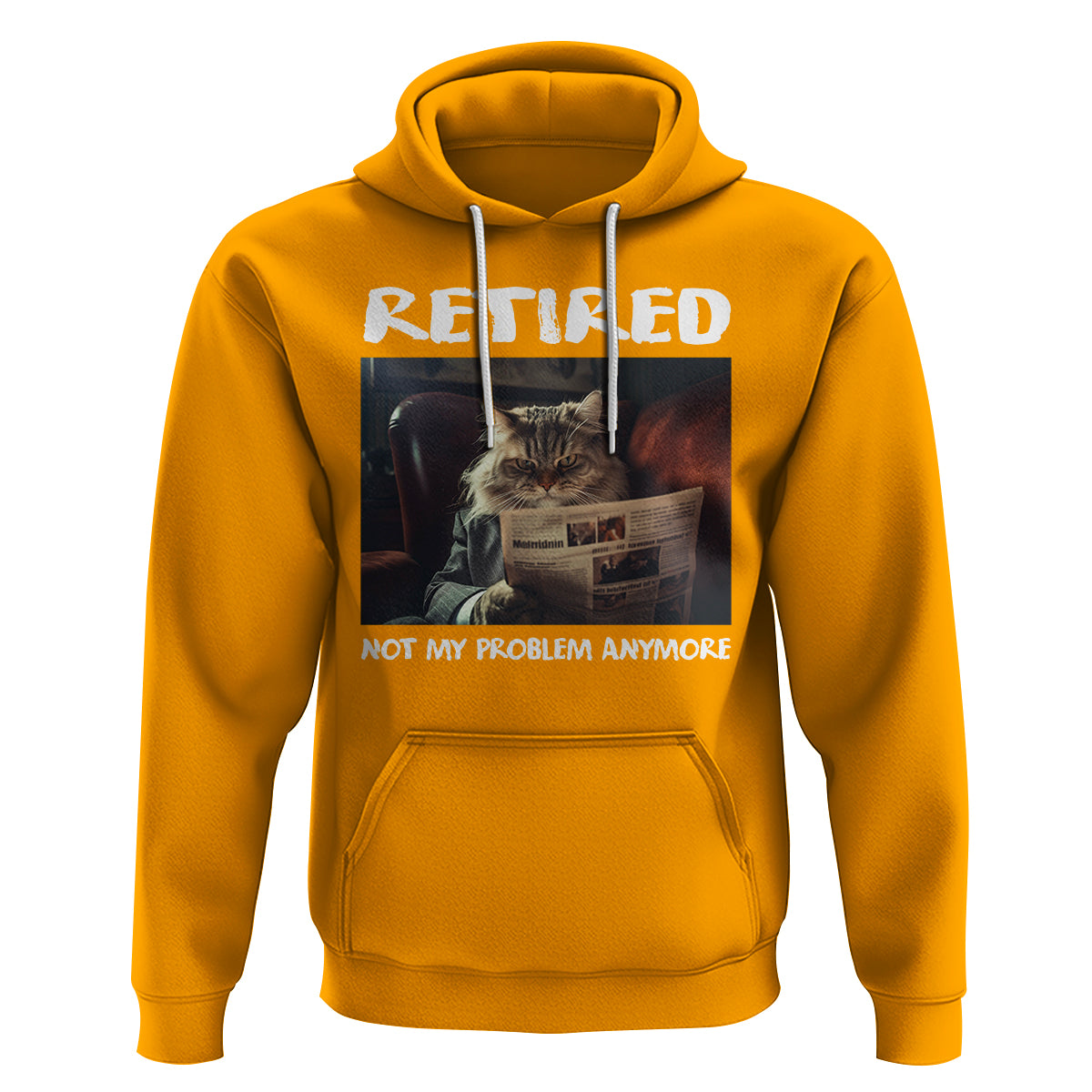 Retirement Hoodie Funny Cat Retired Not My Problem Anymore - Wonder Print Shop