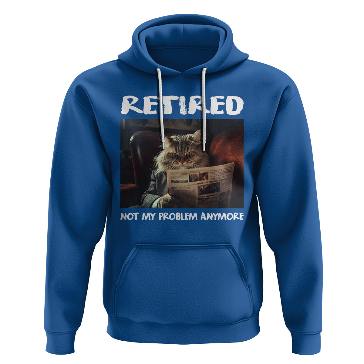 Retirement Hoodie Funny Cat Retired Not My Problem Anymore - Wonder Print Shop