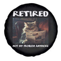 Retirement Spare Tire Cover Funny Cat Retired Not My Problem Anymore