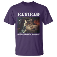 Retirement T Shirt Funny Cat Retired Not My Problem Anymore - Wonder Print Shop
