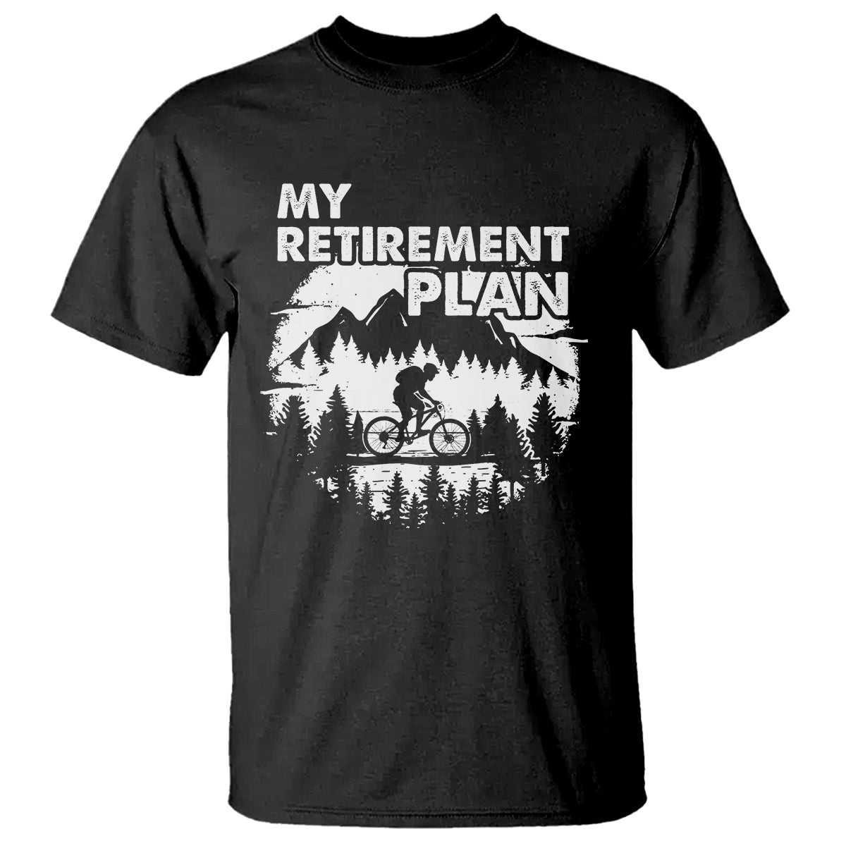 Retirement Plan T Shirt Funny Retired Rider Riding Bicycle - Wonder Print Shop