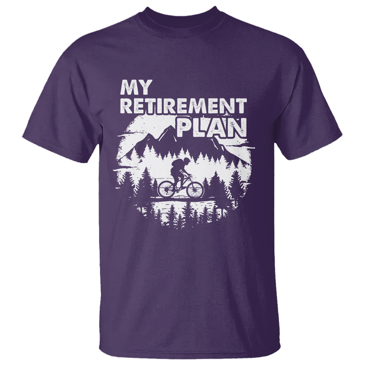 Retirement Plan T Shirt Funny Retired Rider Riding Bicycle - Wonder Print Shop