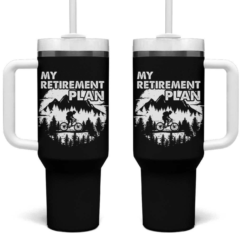 Retirement Plan Funny Retired Rider Riding Bicycle Tumbler With Handle