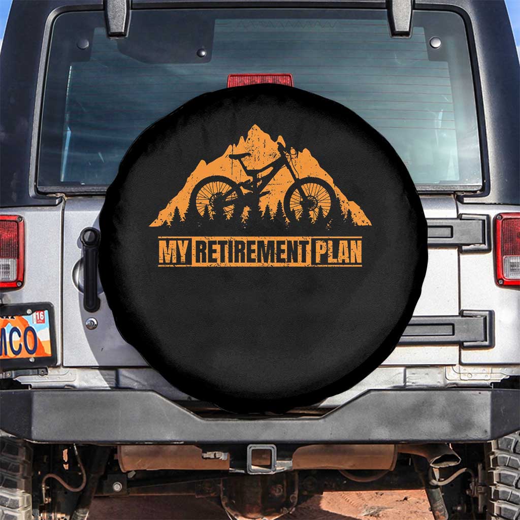 Funny Retirement Plan Spare Tire Cover Retired Rider Riding Bicycle