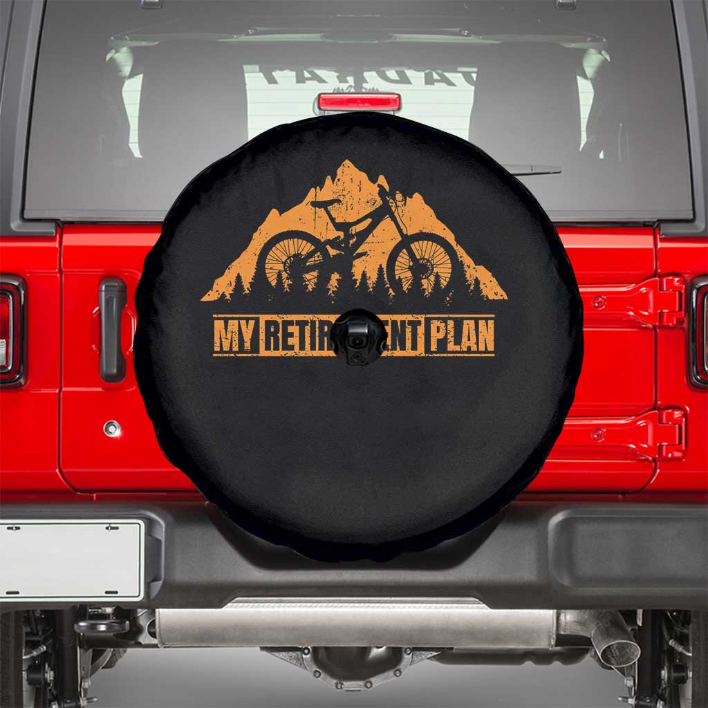 Funny Retirement Plan Spare Tire Cover Retired Rider Riding Bicycle