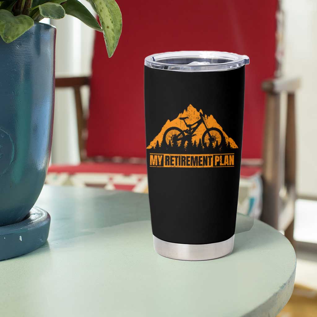 Funny Retirement Plan Tumbler Cup Retired Rider Riding Bicycle