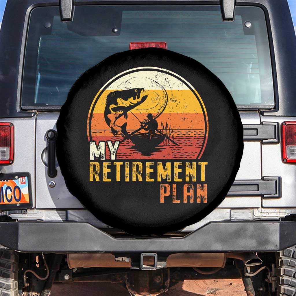 Retirement Plan Spare Tire Cover Funny Retired Fisherman Fishing