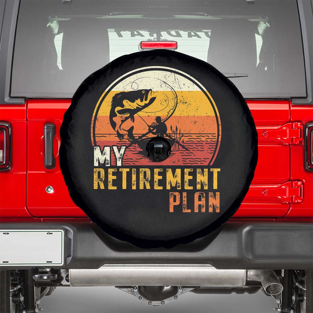 Retirement Plan Spare Tire Cover Funny Retired Fisherman Fishing