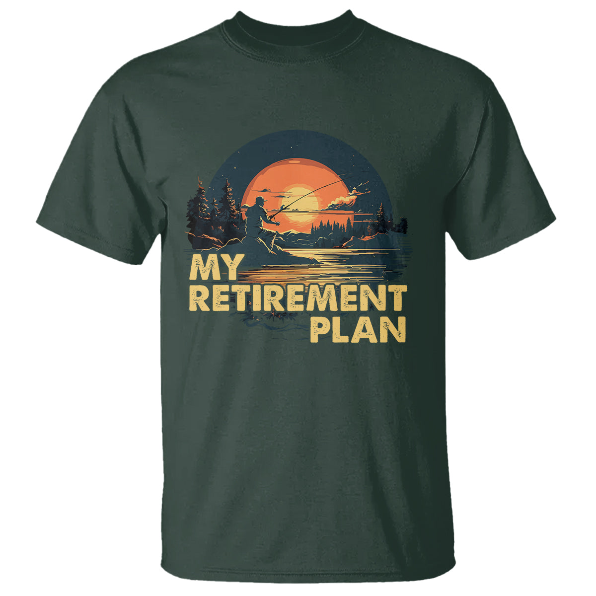 Retirement Plan T Shirt Funny Retired Fisherman Fishing - Wonder Print Shop