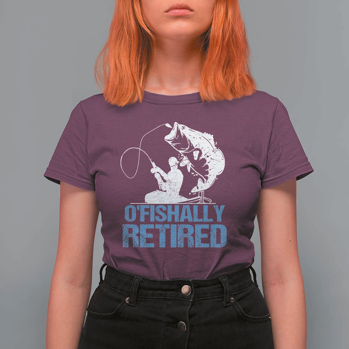 Retirement T Shirt For Women O'fishally Retired Fishing Fisherman - Wonder Print Shop