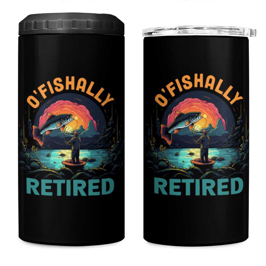 Funny Retirement 4 in 1 Can Cooler Tumbler O'fishally Retired Fishing Men