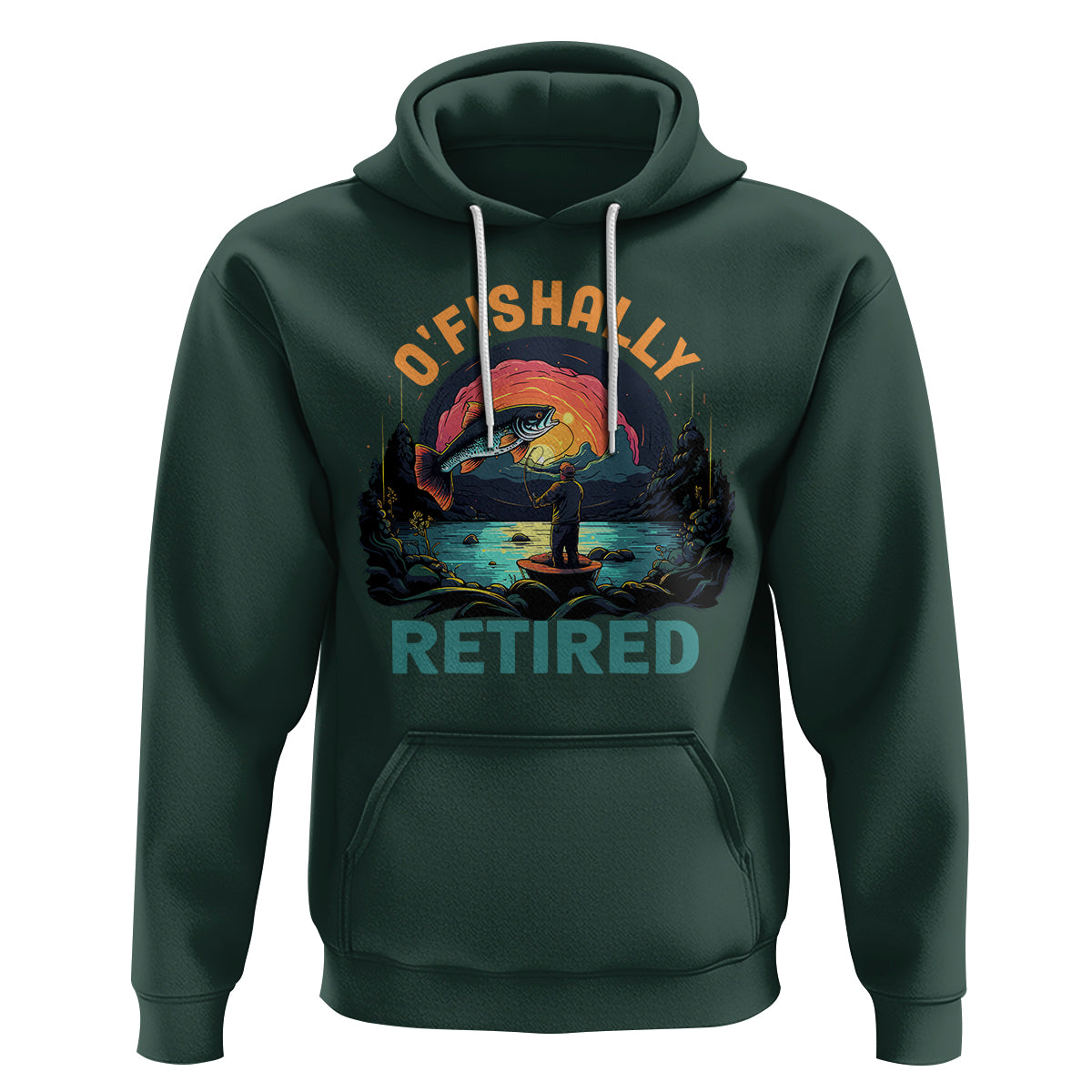 Retirement Hoodie O'fishally Retired Fishing Men - Wonder Print Shop