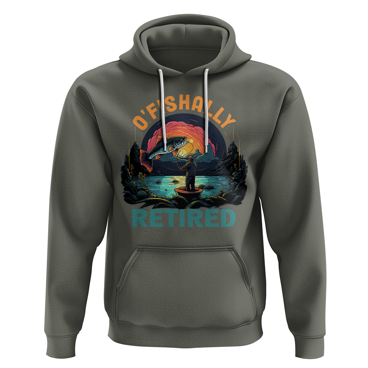 Retirement Hoodie O'fishally Retired Fishing Men - Wonder Print Shop