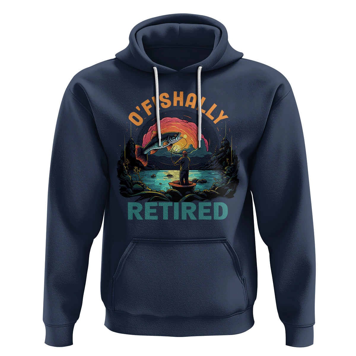 Retirement Hoodie O'fishally Retired Fishing Men - Wonder Print Shop