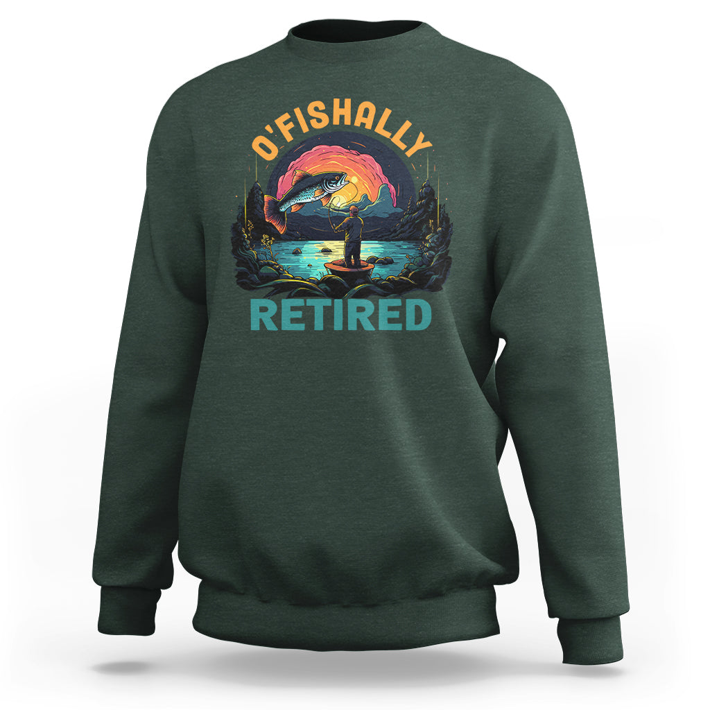 Retirement Sweatshirt O'fishally Retired Fishing Men - Wonder Print Shop