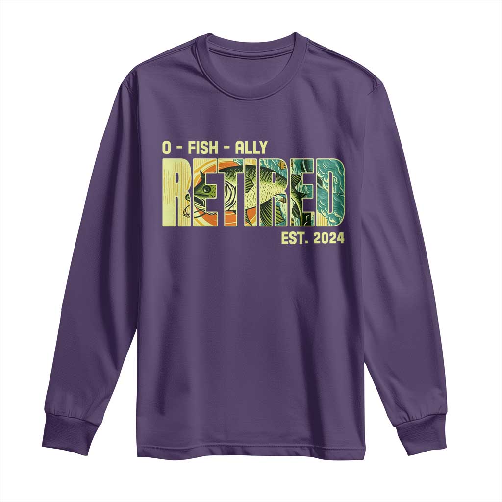 Retirement Long Sleeve Shirt O'fishally Retired Fishing Men Fisherman
