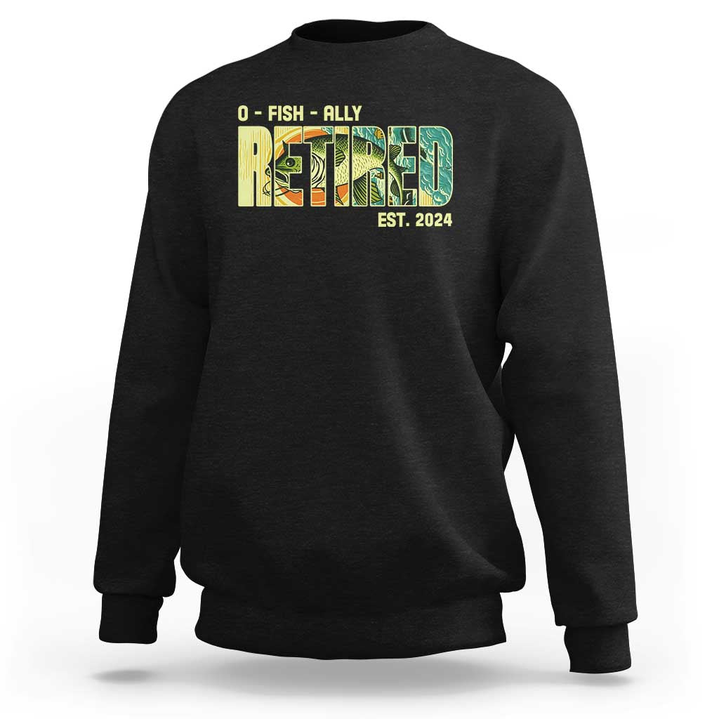 Retirement Sweatshirt O'fishally Retired Fishing Men Fisherman - Wonder Print Shop