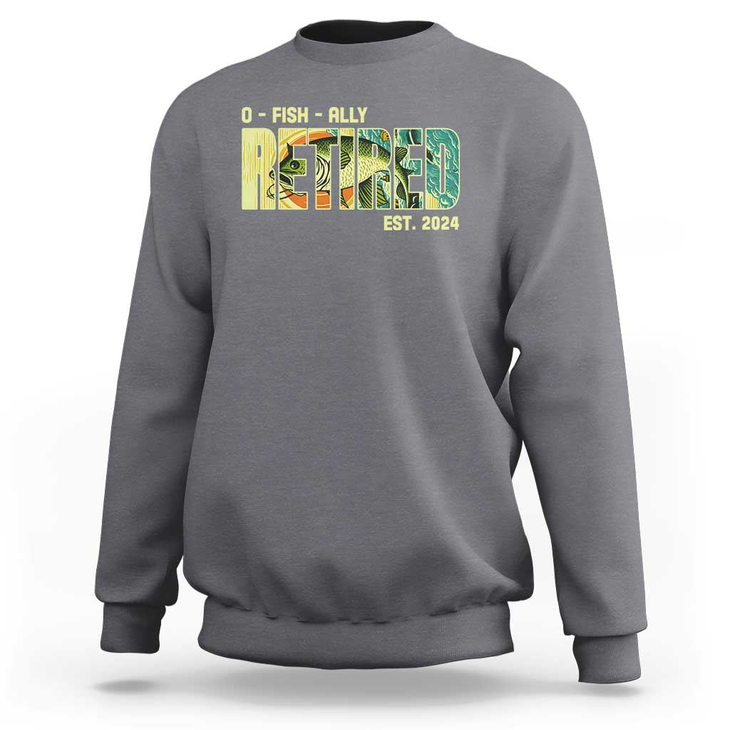Retirement Sweatshirt O'fishally Retired Fishing Men Fisherman - Wonder Print Shop