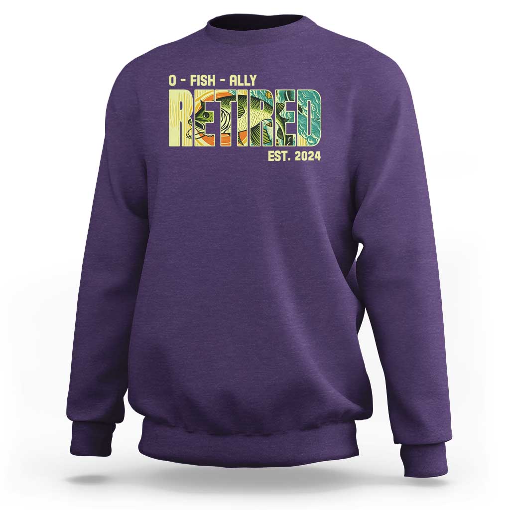 Retirement Sweatshirt O'fishally Retired Fishing Men Fisherman - Wonder Print Shop