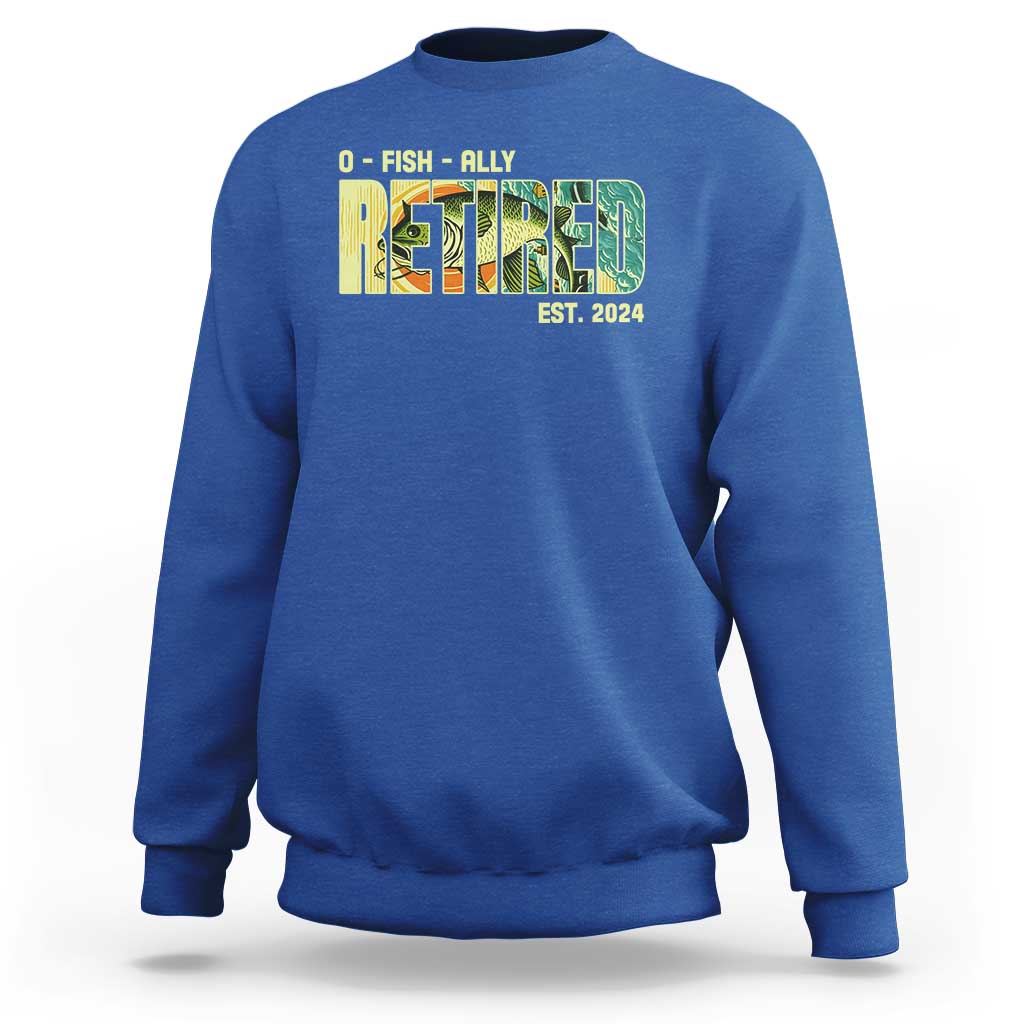Retirement Sweatshirt O'fishally Retired Fishing Men Fisherman - Wonder Print Shop