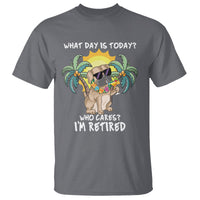 Retirement T Shirt What Day Is Today Who Cares I'm Retired Funny Dog At Beach - Wonder Print Shop