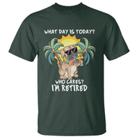 Retirement T Shirt What Day Is Today Who Cares I'm Retired Funny Dog At Beach - Wonder Print Shop