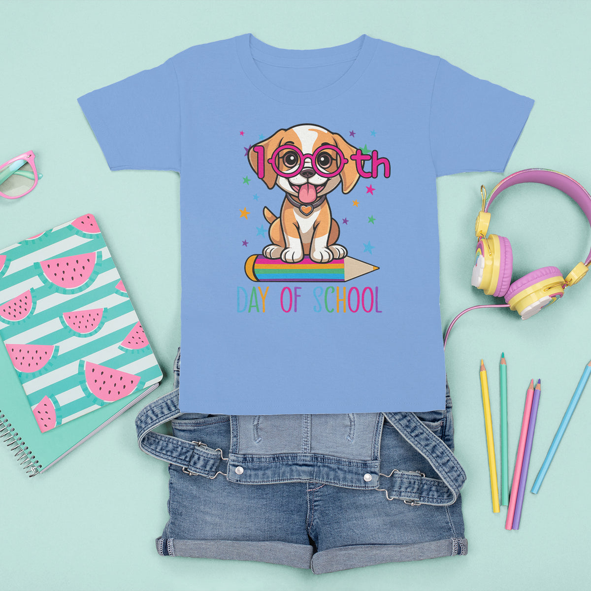 100th Day Of School Cute Dog Puppy T Shirt For Kid - Wonder Print Shop