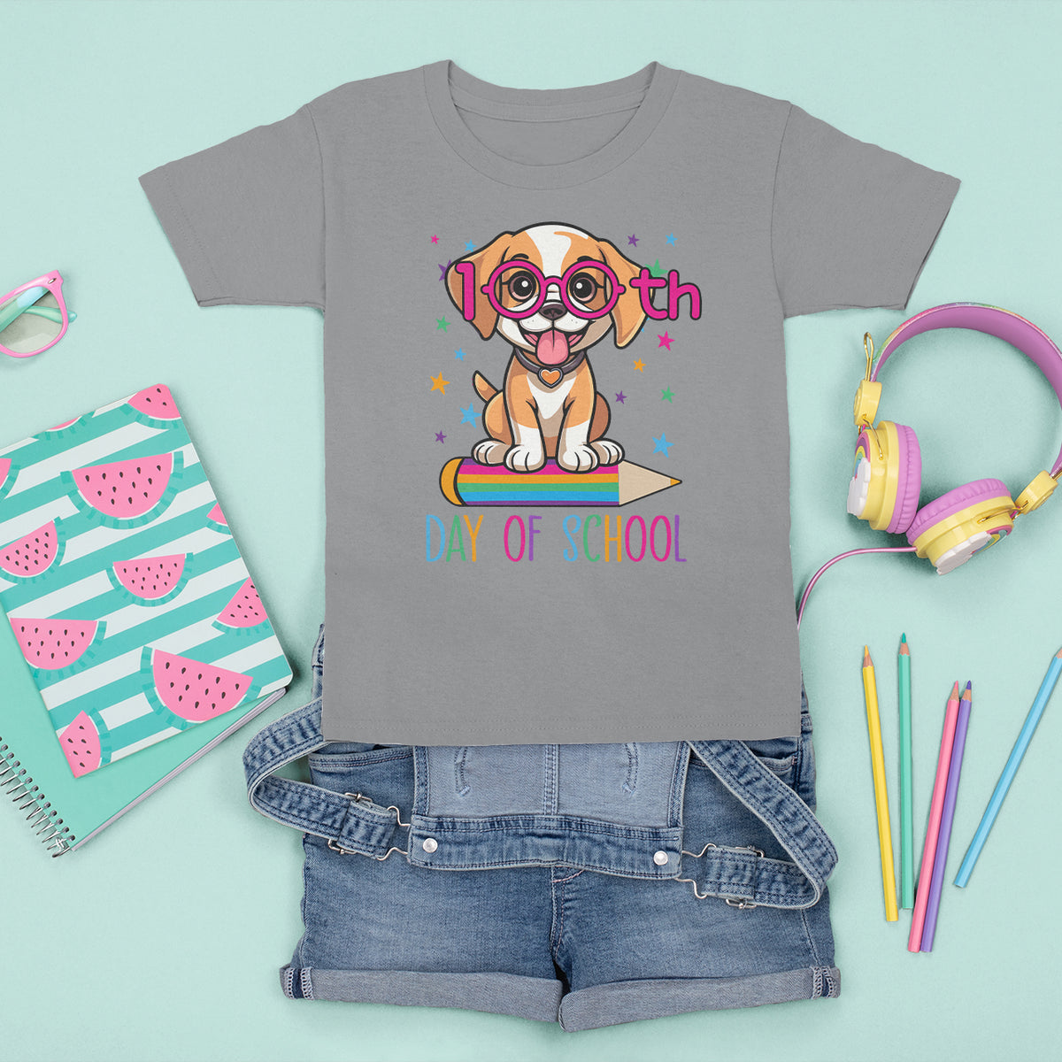 100th Day Of School Cute Dog Puppy T Shirt For Kid - Wonder Print Shop