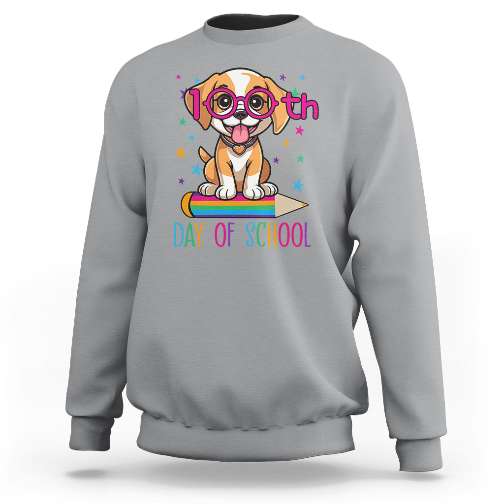 100th Day Of School Cute Dog Puppy Sweatshirt - Wonder Print Shop