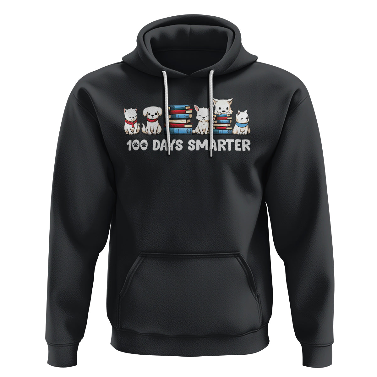 100th Day Of School Hoodie 101 Days Smarter Cute Dog Puppy - Wonder Print Shop
