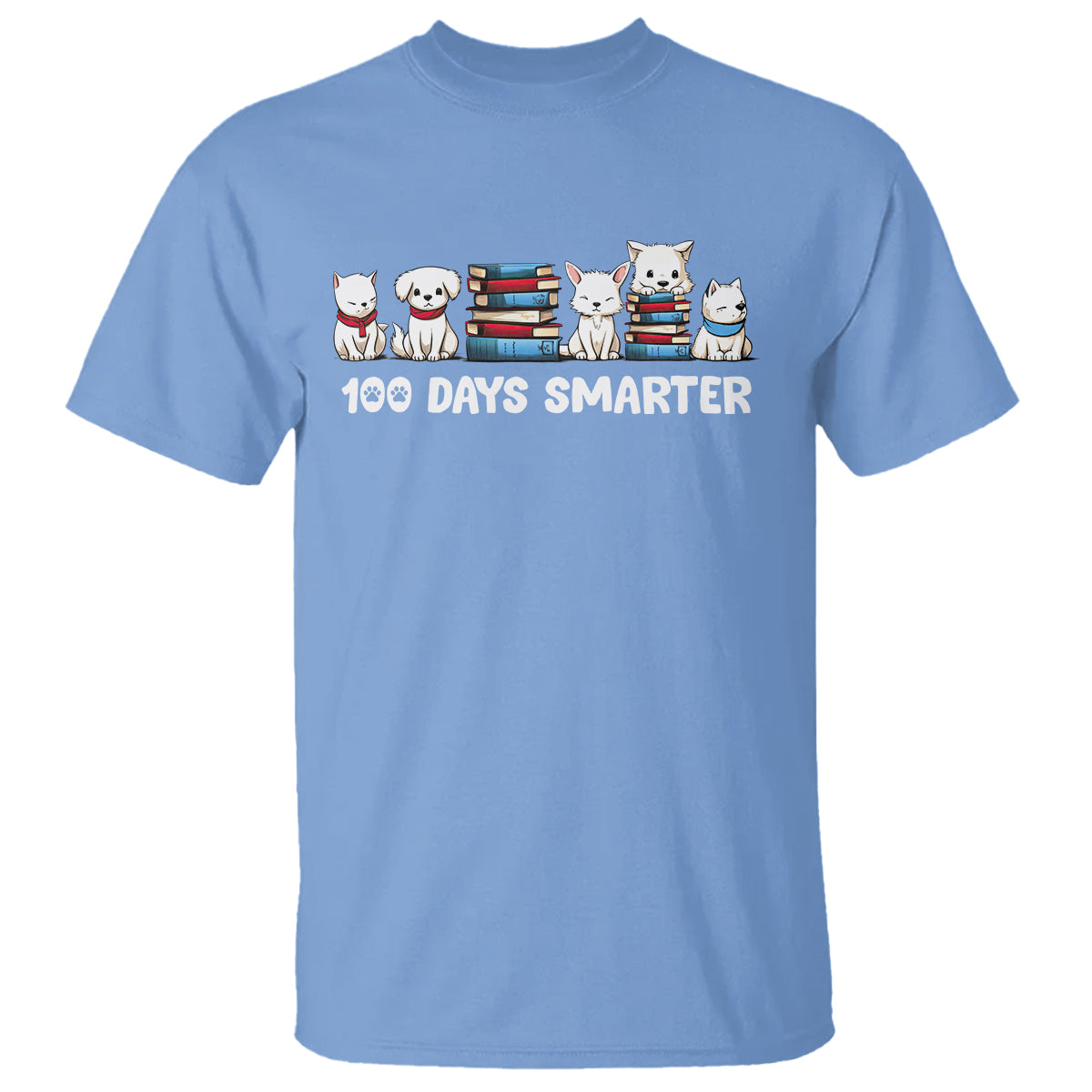 100th Day Of School T Shirt 101 Days Smarter Cute Dog Puppy - Wonder Print Shop