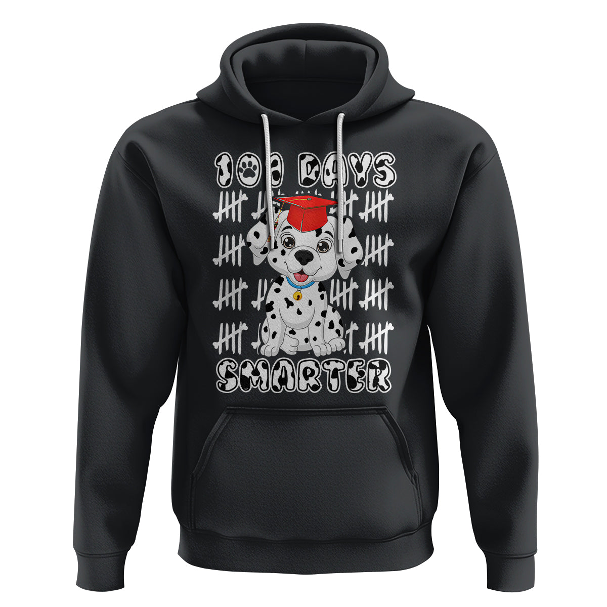 100th Day Of School Hoodie 101 Days Smarter Cute Dalmatian Dog - Wonder Print Shop