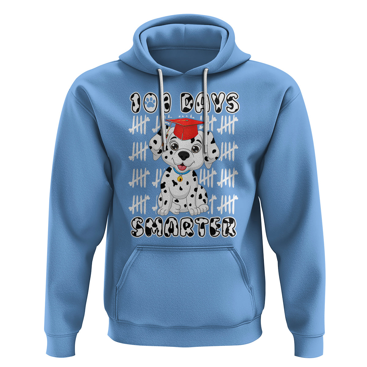 100th Day Of School Hoodie 101 Days Smarter Cute Dalmatian Dog - Wonder Print Shop